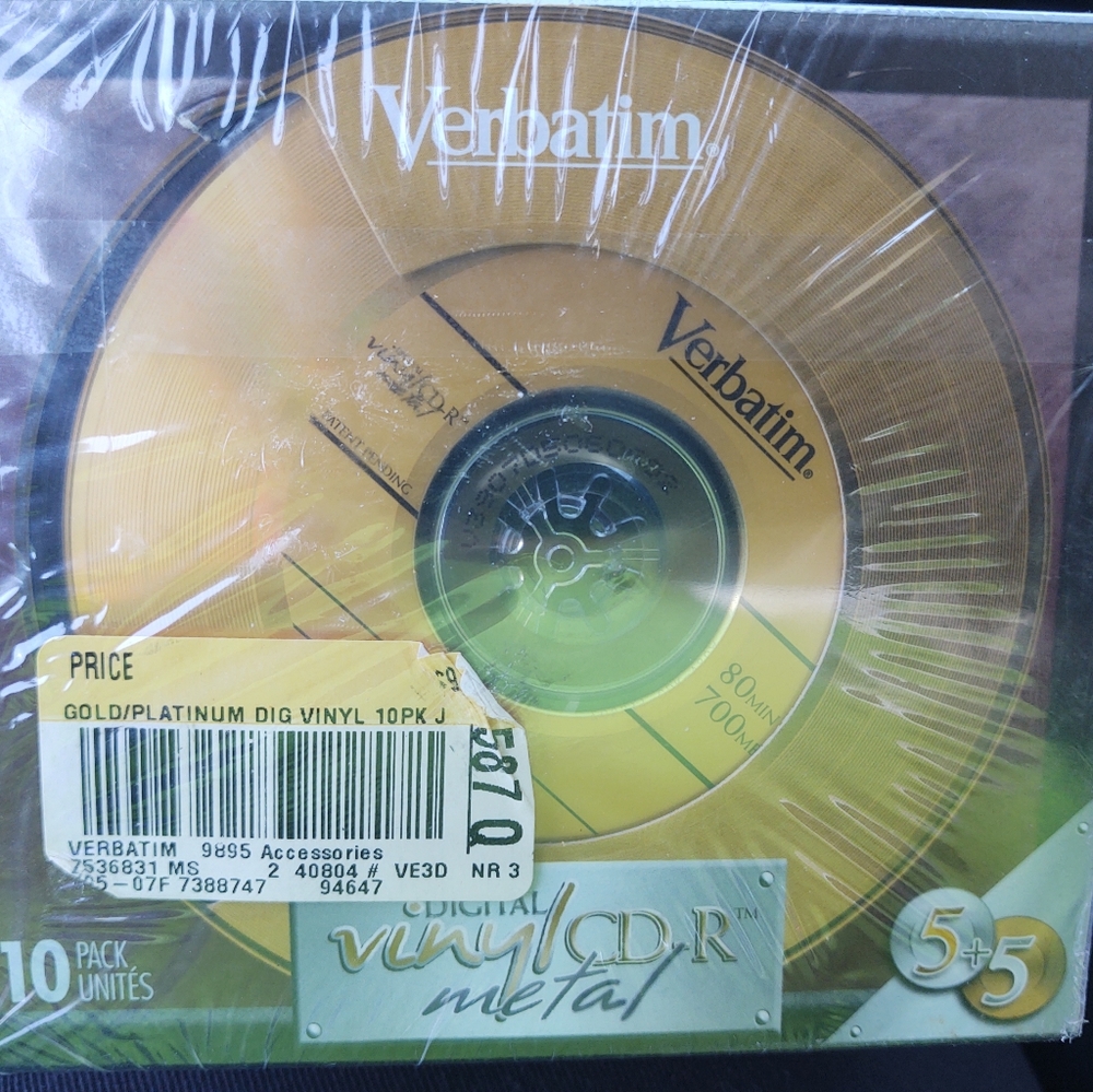 Verbatim Gold And Platinum Mineral Vinyl CD-R CD'S five gold five platinum